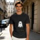 Olive T-shirt with Cute Smiling Ghost Graphic Print