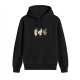 Black Hoodie With Three Vintage Ghost Figures Graphic Print