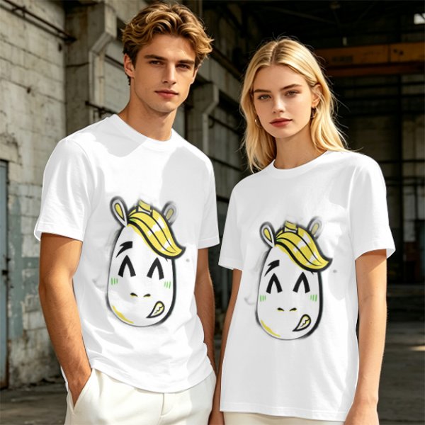 Olive T-Shirt With Cute Cartoon Horse Graphic Print