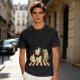 Olive Green T-Shirt With Chasing Chickens And Elf Character Print