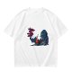 Olive T-Shirt With Dark Souls Knight At Campfire Death Sign Print