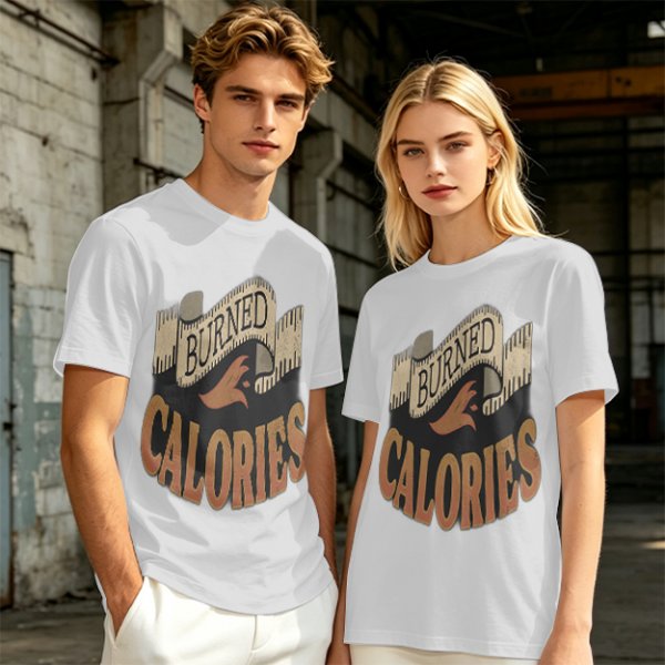 Olive Green Graphic T-Shirt with Burned Calories Print