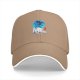 Black Baseball Cap With Anime Girl Blue Circle Art Print