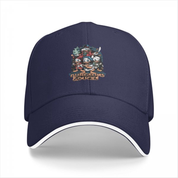 Black baseball cap with Dungeons & Ducks fantasy duck character print