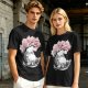 Olive T-shirt with Totoro and Cherry Blossom Tree Art Print