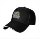 Black baseball cap with 'Water My Plants When I'm Gone' skull and plant graphic
