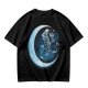 Olive T-Shirt With Crescent Moon And Dancing Spirit Graphic