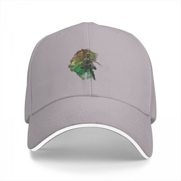 Black Baseball Cap With Fantasy Warrior Silhouette Art Print