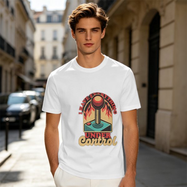 I Have Everything Under Control Retro Joystick Graphic T-Shirt
