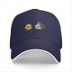Black Baseball Cap With Cute Fire And Smoke Character Print