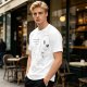 Olive T-Shirt With Cute Running Ghost Dinosaur Graphic Print