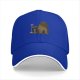 Black baseball cap with whimsical anime-style graphic print