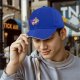 Black baseball cap with cute fantasy bird family illustration