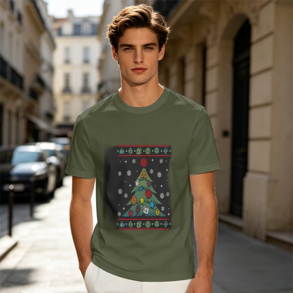 Ugly Christmas Tree Dice Board Game Themed T-Shirt