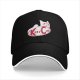 Black baseball cap with Kitty Cat graphic and text