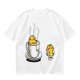 Olive T-Shirt With Funny Cookie In Coffee Cup Print