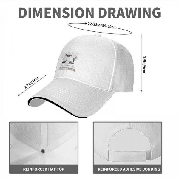 Black baseball cap with cute smiling ghost graphic