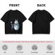 Olive T-Shirt with Mech Totoro and Girl at Bus Stop Print