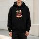 Black Hoodie With Monster Graphic Print