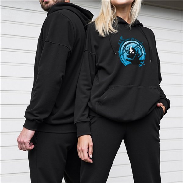 Avatar State Graphic Black Hoodie for Anime Fans