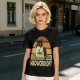 Olive t-shirt with black cat using laptop and Meowcrosoft text