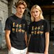 Olive Green T-Shirt With Cute Cartoon Cat Illustrations