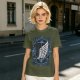 Olive T-Shirt With Attack on Titan Survey Corps Wings Print