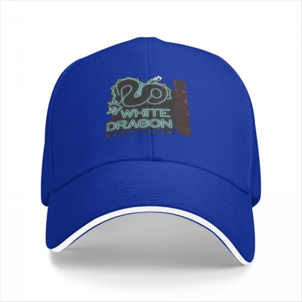 Black baseball cap with White Dragon neon style graphic print