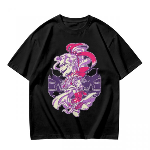 Olive Green T-Shirt With Fantasy Character Graphic Print