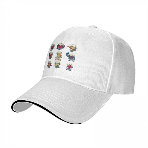 Black Baseball Cap With Fantasy Beer Mug Character Prints
