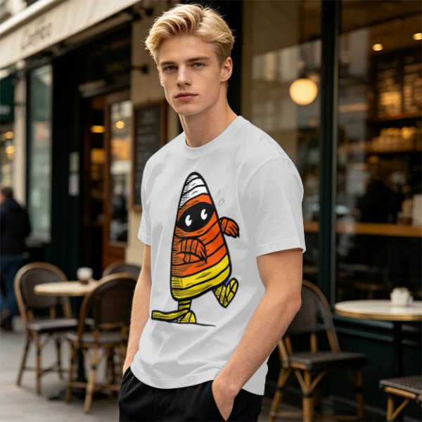 Olive T-Shirt with Mummy Candy Corn Halloween Graphic