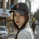 Black Baseball Cap With Christmas Gingerbread Characters Print