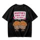 Olive t-shirt with cute muffin graphic and playful text design