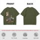 Olive Green T-Shirt With Superhero Animal Squad Graphic Print