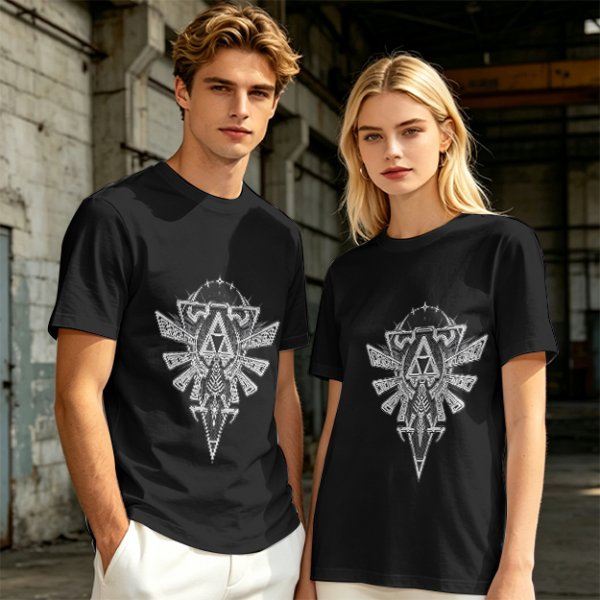 Olive Green T-Shirt With Detailed Fantasy Crest Graphic