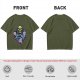 Olive T-Shirt With Grim Reaper Skull And Chain Heart Graphic