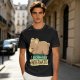 Olive t-shirt with sleeping bear and 'I accidentally hibernate' text