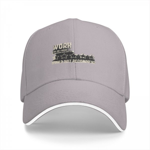 Black baseball cap with funny work would not recommend five star rating print