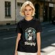 Olive graphic tee with sarcastic hungry opossum in sunglasses