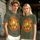 Olive T-Shirt Featuring Calcifer and Soot Sprites Artwork
