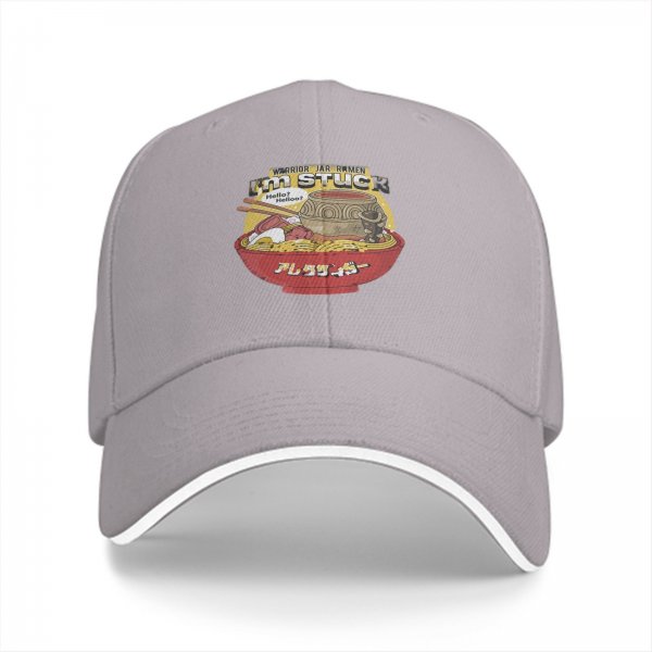 Black Baseball Cap With Ramen Bowl Graphic And I'm Stuck Text