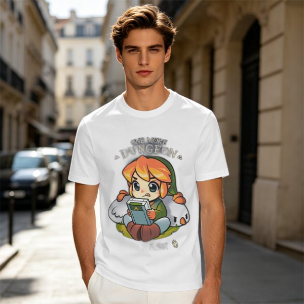 One More Dungeon Chibi Gamer T-Shirt With Zelda Character Art
