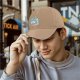Black Baseball Cap with Cute Cartoon Juice Box Character Print