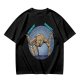 Olive T-Shirt With Rocking Stone Alien Robot And Amaze Text Print