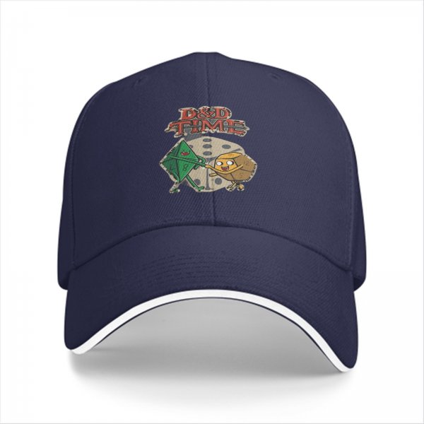 D&D Time Adventure Themed Baseball Cap With Dice Characters