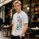 Olive T-Shirt With Meditating Llama Rainbow Graphic