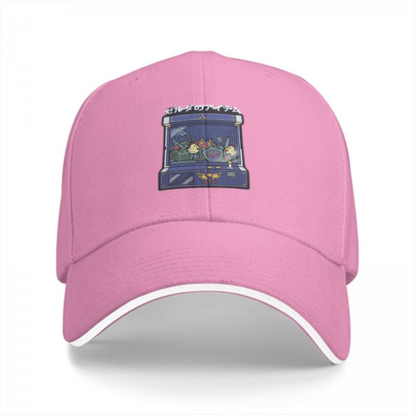 Black baseball cap with Zelda arcade claw machine graphic