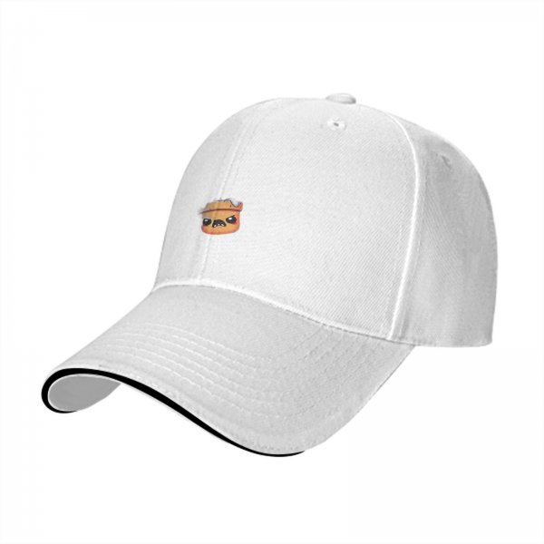 Black baseball cap with small angry pot character graphic