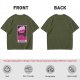 Olive T-Shirt With Tarot Card Style Goose Print HJÖNK