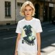 Olive Witch Graphic T-Shirt With Winged Monkey And Crystal Ball